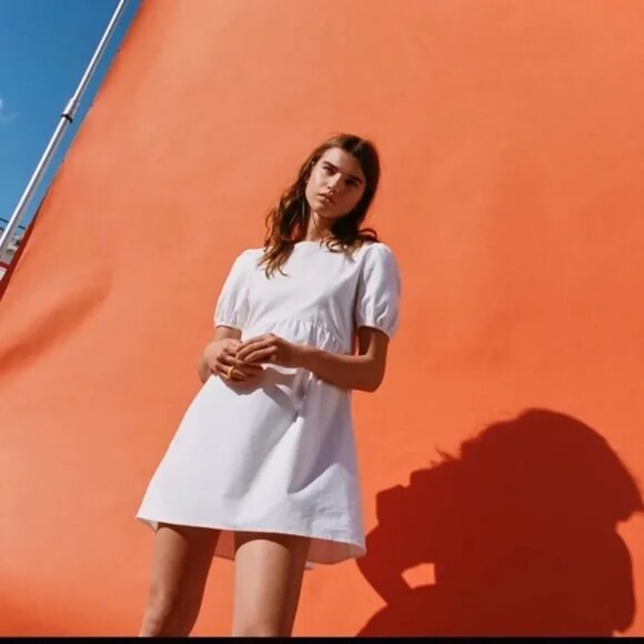 Aritzia Sunday Best Saida Babydoll Dress White Size Large - Picture 2 of 8